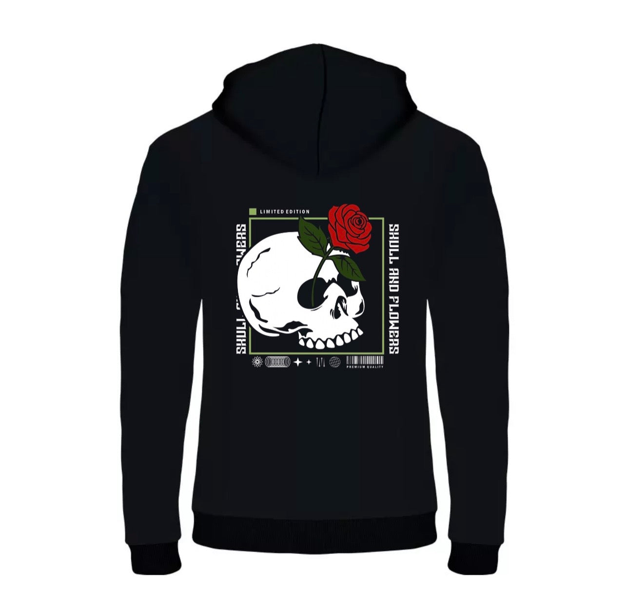 Skull rose hoodie