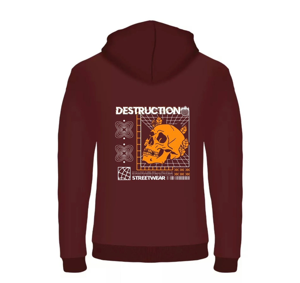Skull hoodie bordeaux