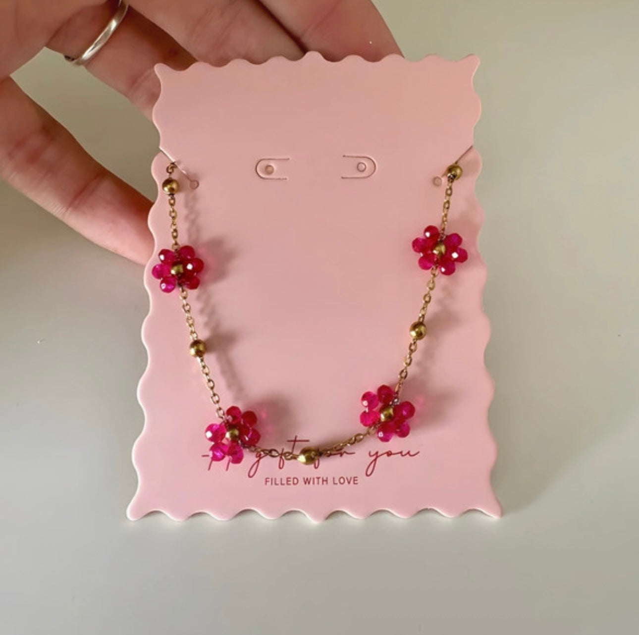 Flower pink ketting