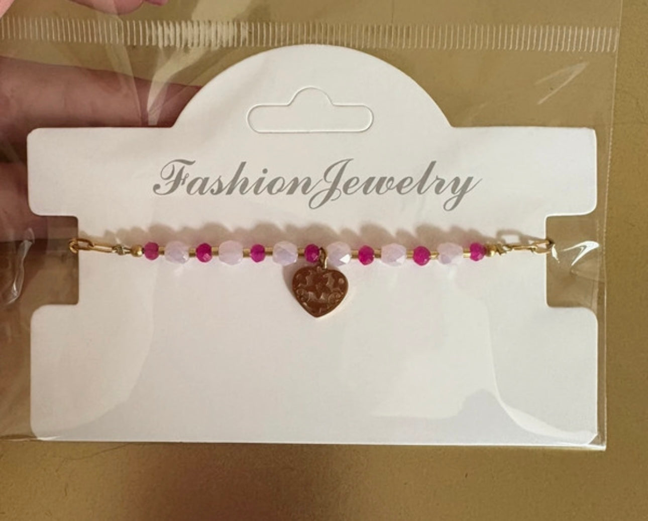 Pink hart armband