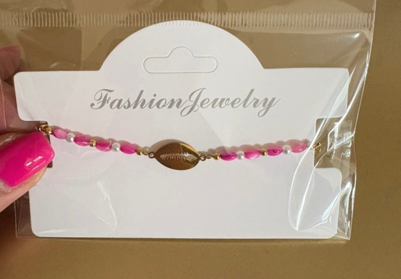 Pink schelp armband